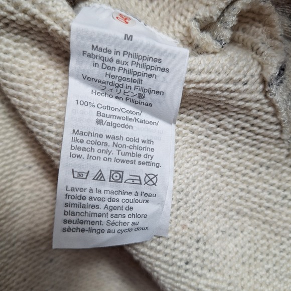 J. CREW Vintage Fleece Terry Turtleneck Sz M Speckled Comfy Cozy Boxy Apres-Ski - Picture 4 of 7